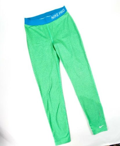 Nike Pro Dri-Fit Girls XL Compression Running Leggings 679445 Turquoise - Picture 1 of 8